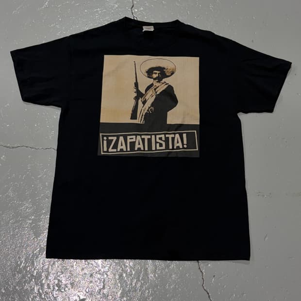 빈티지 Emiliano Zapata 블랙 티셔츠