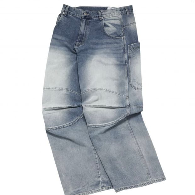 MJD 3D KNEE DENIM PANTS BLUE