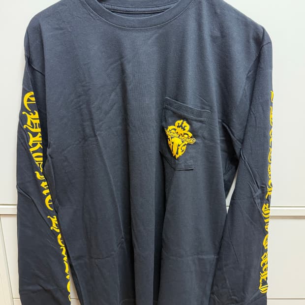 크롬하츠 옐로우 프린트 롱슬리브 티셔츠 새상품 XL