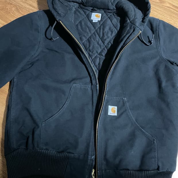칼하트 J140 덕 액티브 자켓 퀄팅 안감 아우터 M 블랙 점퍼