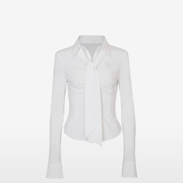 VIVIAN SCARF SHIRT white (M)