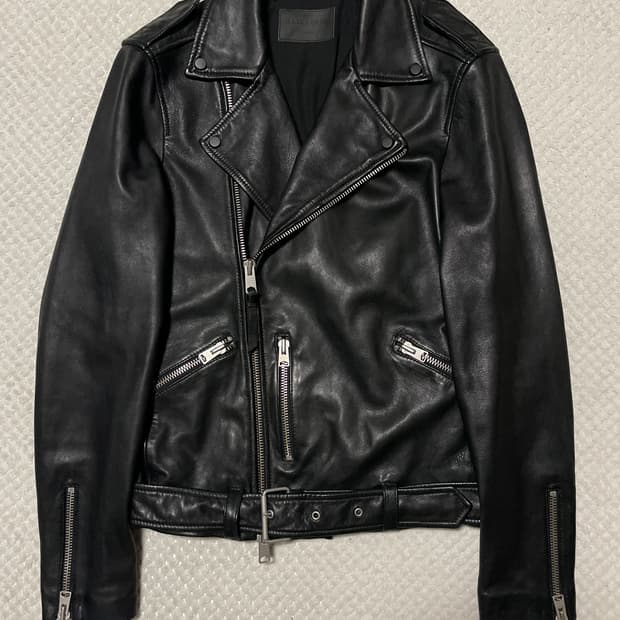 올 세인츠 웨스턴 무드 2WAY 양가죽 카하와 바이커 레더 자켓