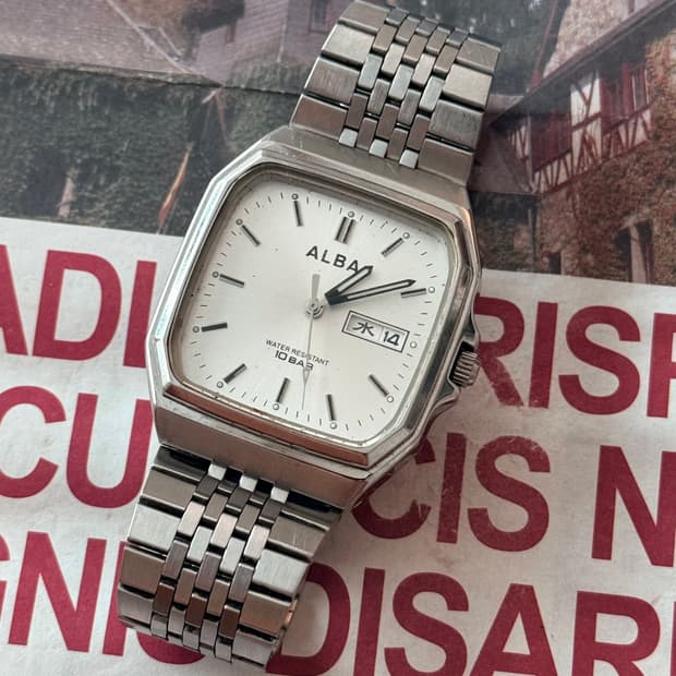 세이코 Seiko ALBA 스퀘어 데이 데이트