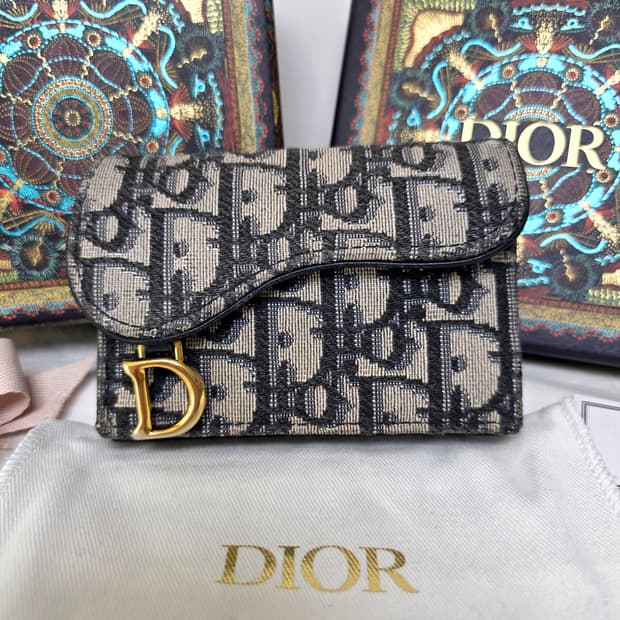 [S급/정품] 디올 오블리크 새들 카드지갑