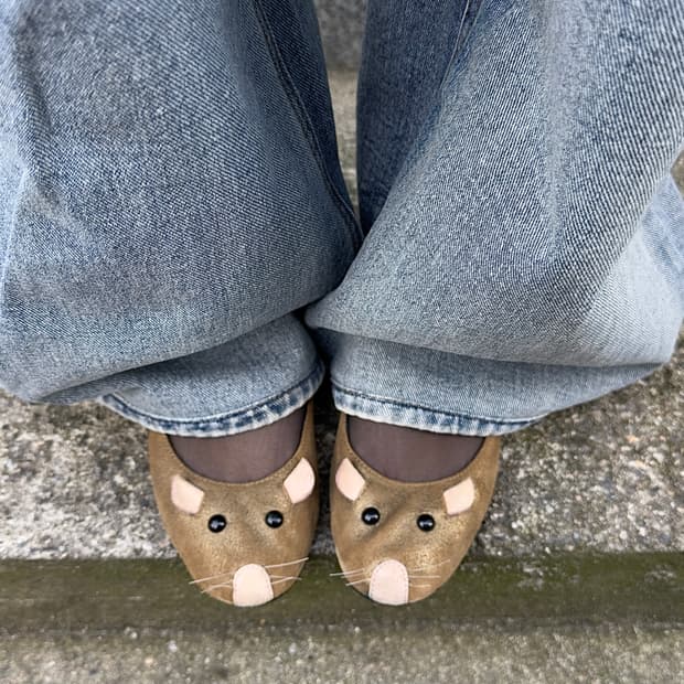 00s 마크 제이콥스 스웨이드 마우스 발레 플랫