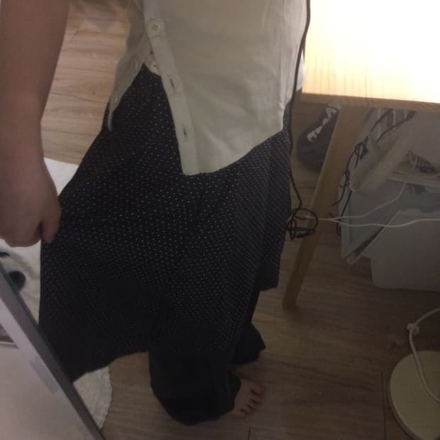 dot skirt layered pants