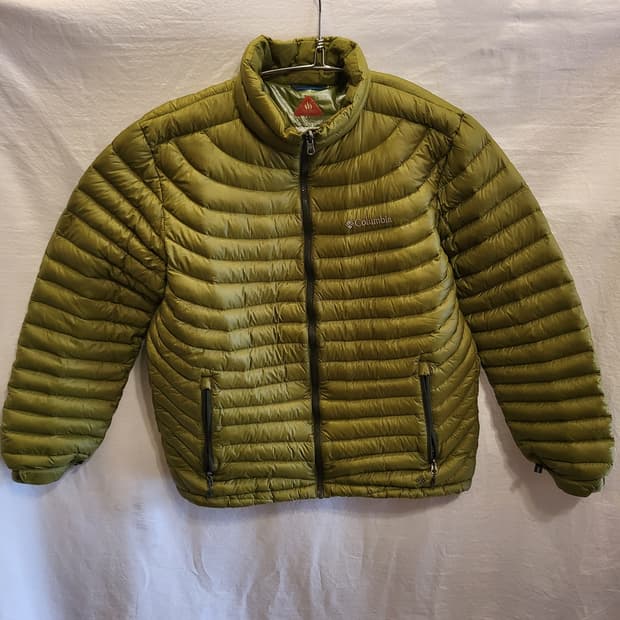 컬럼비아 고프코어 경량 패딩 자켓 올리브 그린