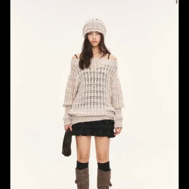 쓰리타임즈 mellow top, beanie