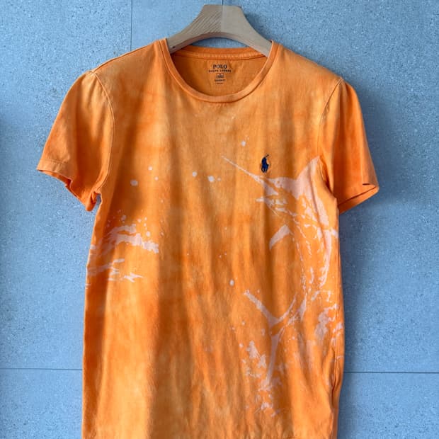 폴로 랄프로렌 반팔티셔츠 나염 커스텀핏 참치 바다 디자인