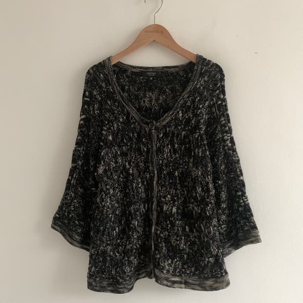(Indivi)Black Warm Loose Cardigan