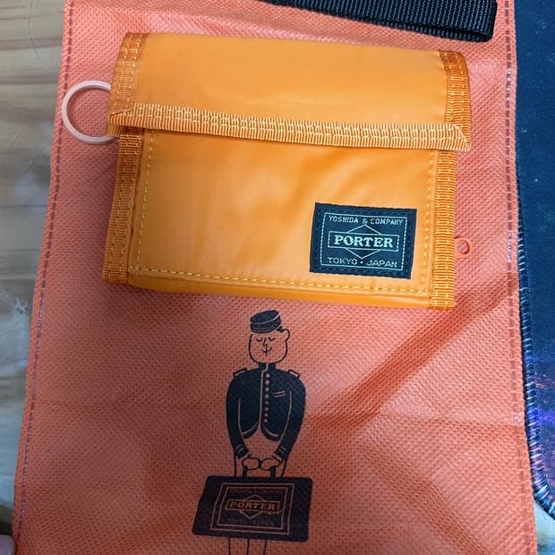 미사용 신품) Porter 포터 캡슐 반지갑 오렌지 컬러