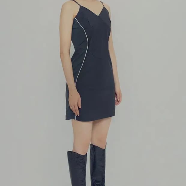 허그유어스킨 미니 나시 원피스 그레이