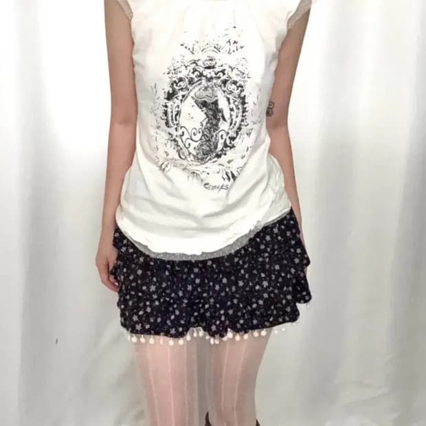 빈티지 밈 mim 오리엔탈 프린팅 반팔 슬리브리스 블라우스 페어리