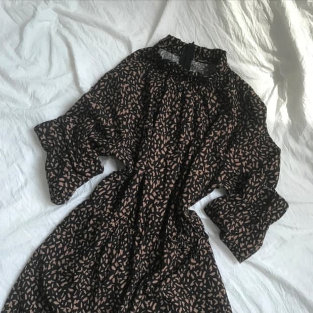 빈티지 패턴 롱 원피스