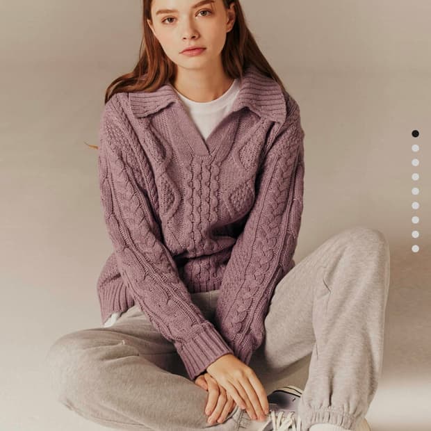 지오다노 니트 더스티퍼플 S