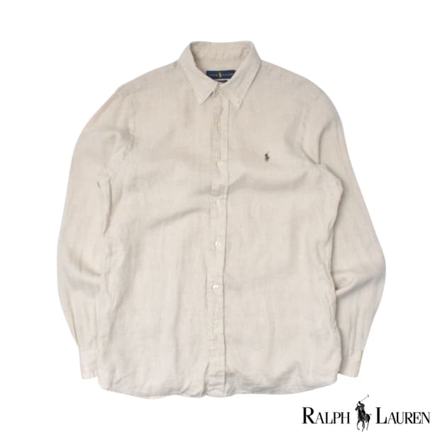 폴로 랄프로렌 최신형 큐알라벨 린넨 셔츠 남방 M N0786