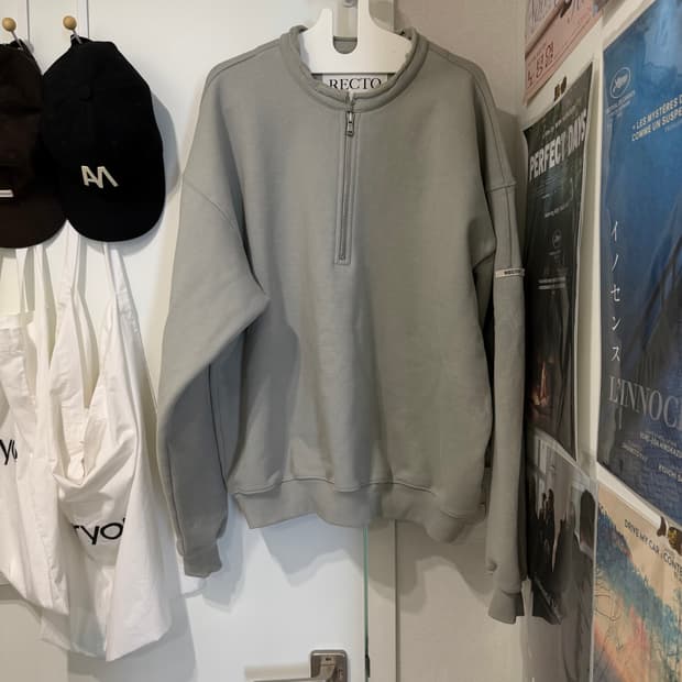 렉토 하프집업 카키