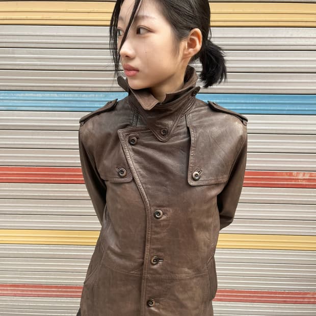 테테 옴므 라이더 램스킨 레더 재킷 