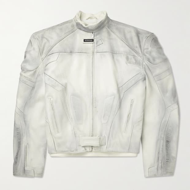발렌시아가 오버사이즈 바이커 레더 자켓 