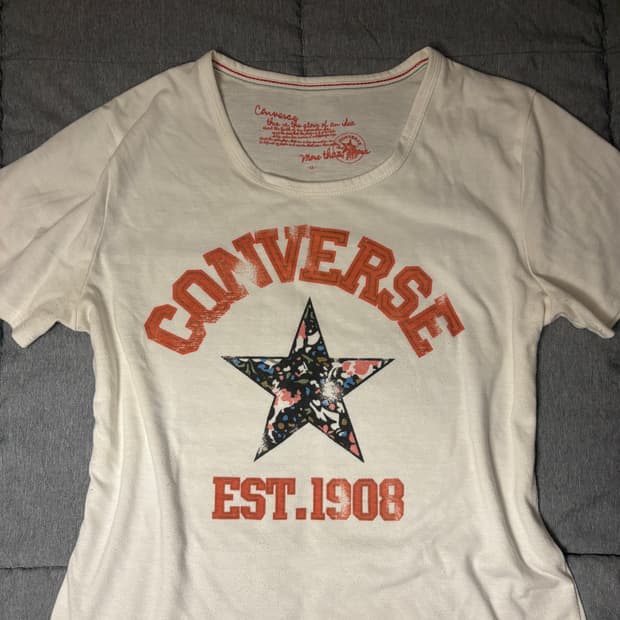컨버스 올스타 반팔 티셔츠 모리걸 하구미 y2k