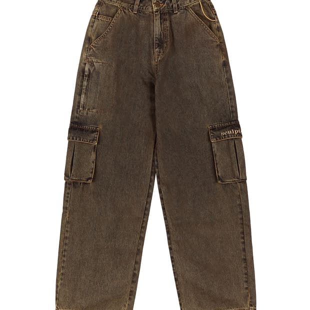 Acid Cargo Jogger Pants Vintage Brown