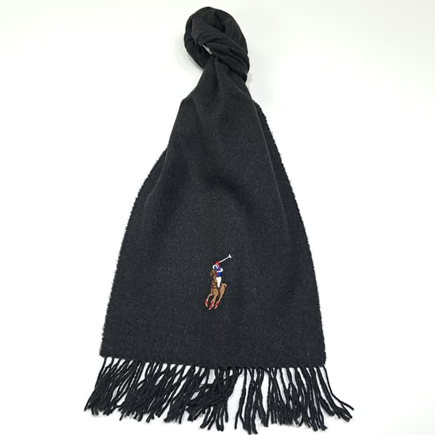 MX511 폴로 00s 이태리판 램스울 빅포니 차콜그레이 머플러 목도리