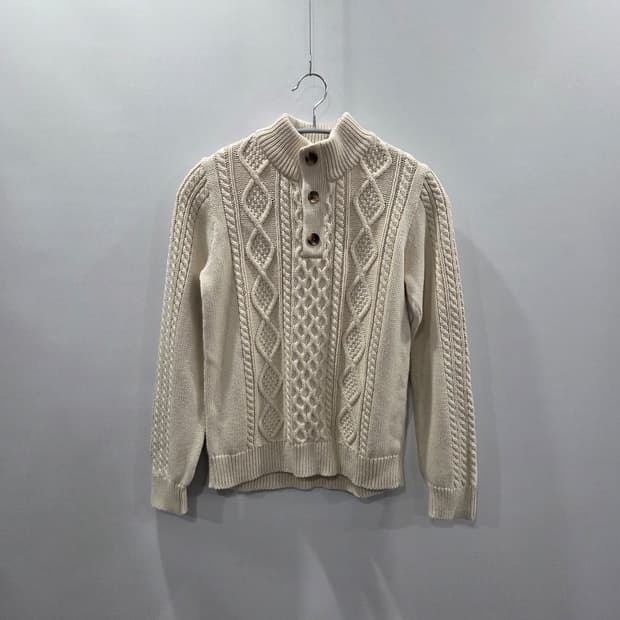 갭 키즈 풀오버 하프버튼 피셔맨 니트 XL