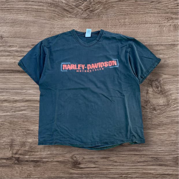 00's Harley Davidson Faded Print T-shirt
