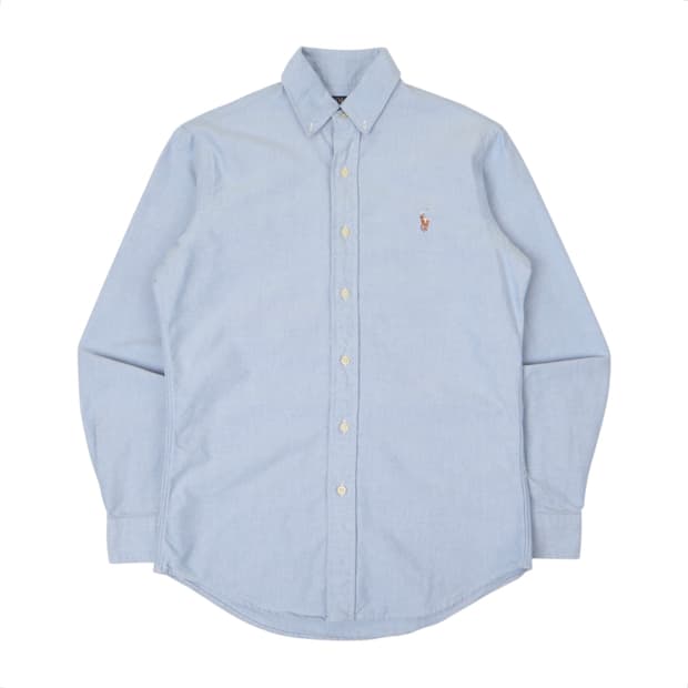 폴로 랄프로렌 QR 옥스포드 라이트 블루 멀티포니 셔츠