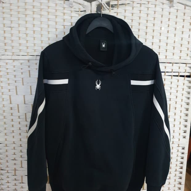 스파이더 블랙 후드티 화이트 라인 XL