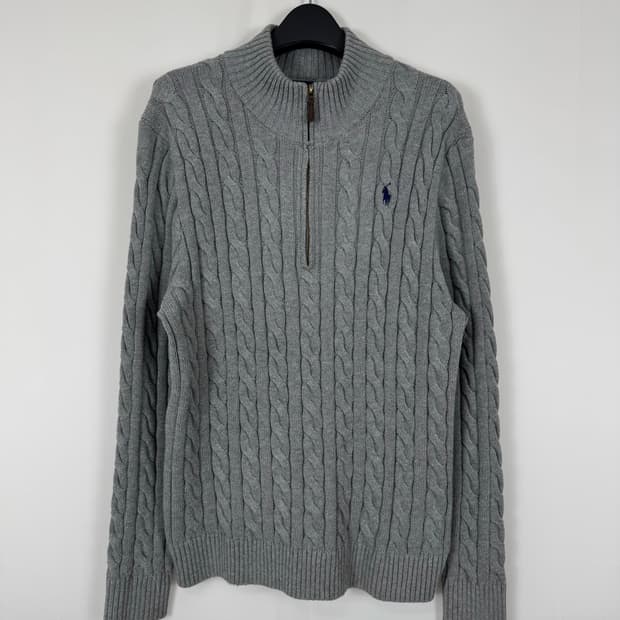 b133) 폴로랄프로렌 케이블 반집업니트