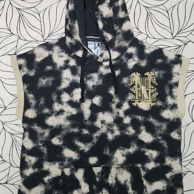 NTHREE 스노우보드 민소매 후드티 블랙/베이지