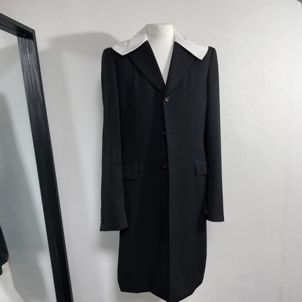 24ss 꼼데가르송 옴므플러스 탈부착 이중카라 롱자켓 m