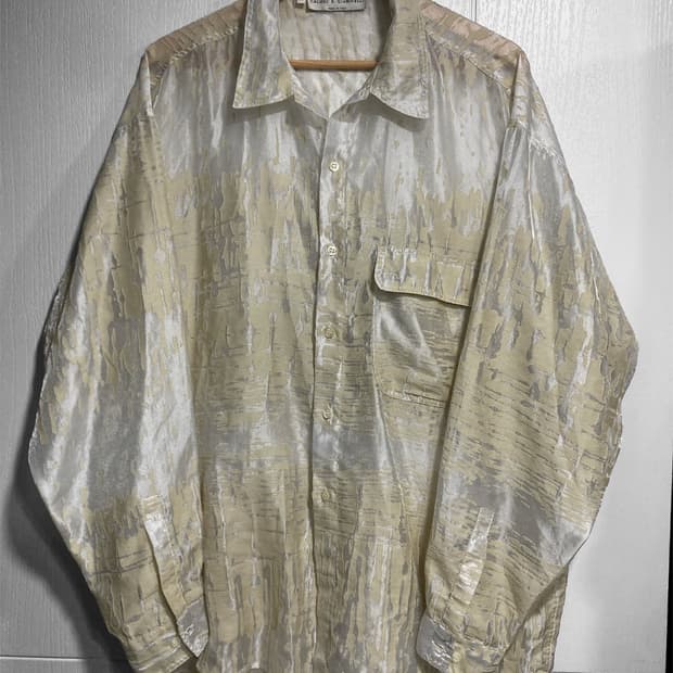 80s Calugi E Gianelli 시스루 패턴 셔츠