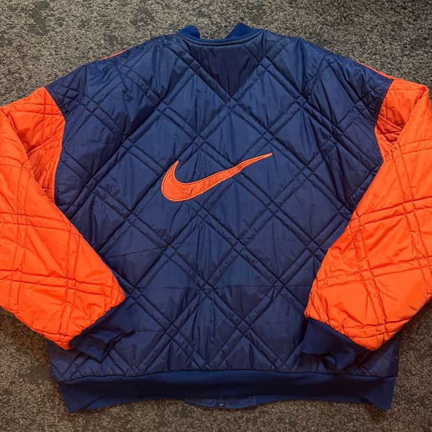 (XL) 빈티지 90년대 나이키 양면패딩 퀼티드자켓 