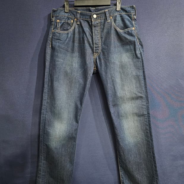리바이스 501 다크네이비 남성 허리 34 데님팬츠 