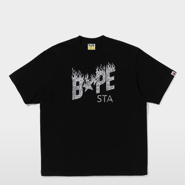 베이프 레오파드 반팔 블랙M