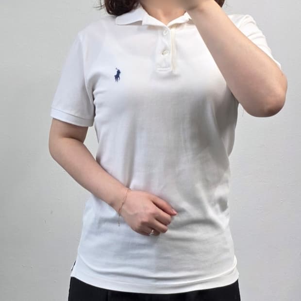 [프립]폴로 랄프로렌 화이트 반팔카라티