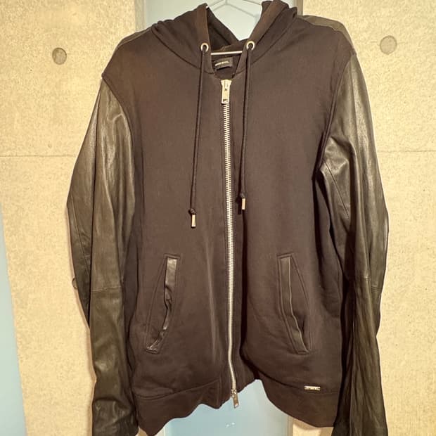 디젤 램스킨 블랙 집업 