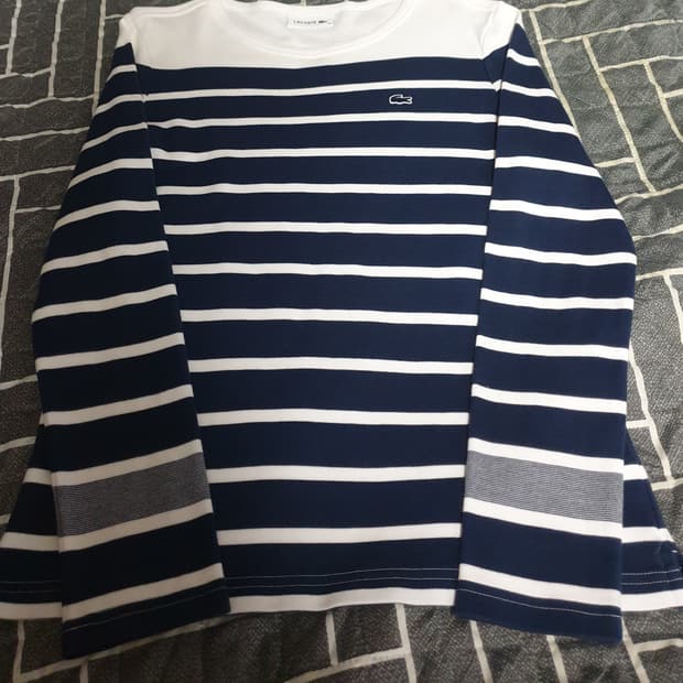라코스테 스트라이프 긴팔 티셔츠 네이비 (38) 55~66사이즈