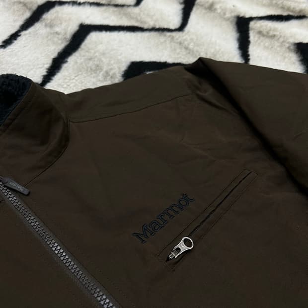 [실측XL]마모트 나일론 자켓/안감양털/브라운