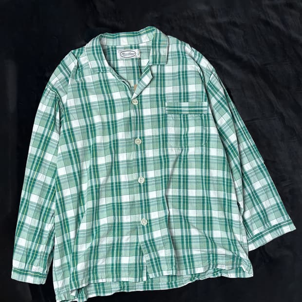 일본빈티지 MINT BEANS 체커 셔츠 