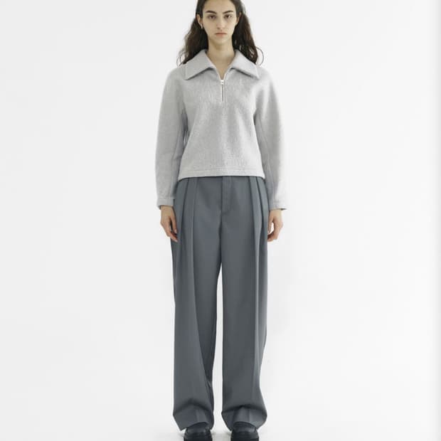pleated wide fit pants grey 와이드팬츠 슬랙스 바지