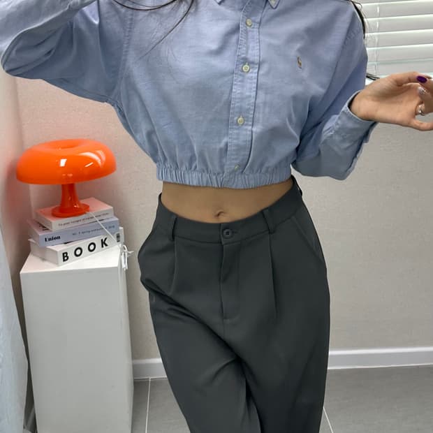 (WOMEN)폴로 크롭 셔츠-M834