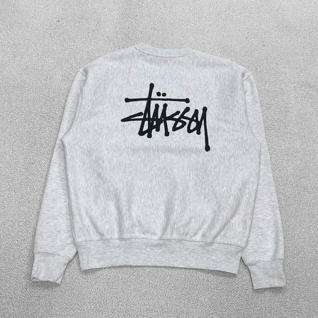 스투시 Stussy 베이직 로고 크루넥 맨투맨 에쉬헤더
