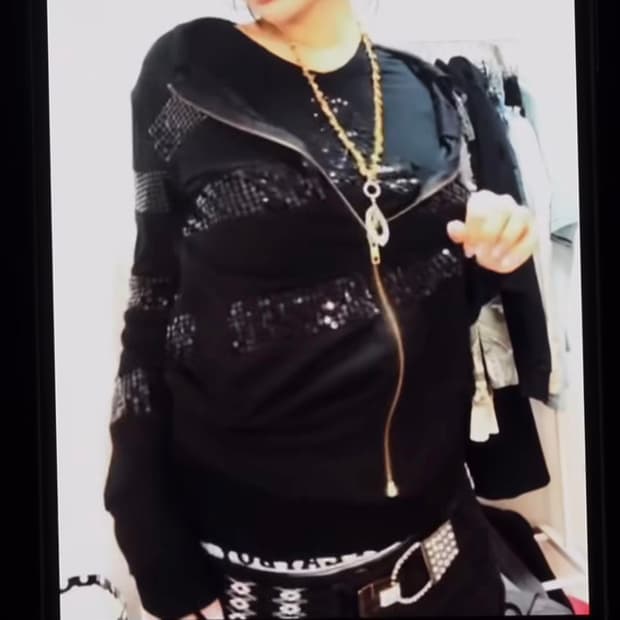 빈티지 스팽클 갸루 후드집업