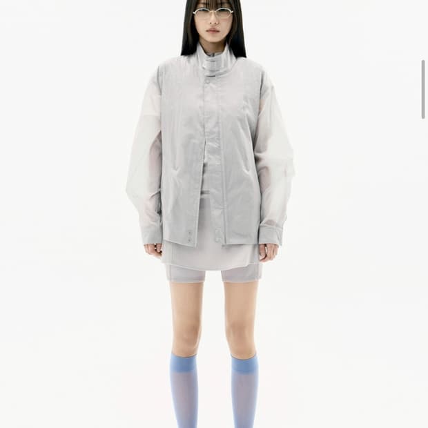 오호스 레이어드 쉬어 블루종 웜그레이 