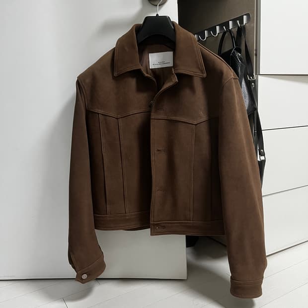 커넥트킨록) 카우 스웨이드 트러커 자켓 (브라운)