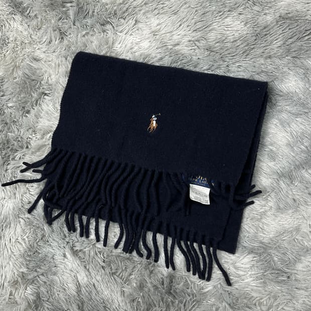 폴로 랄프로렌 네이비 울 머플러 