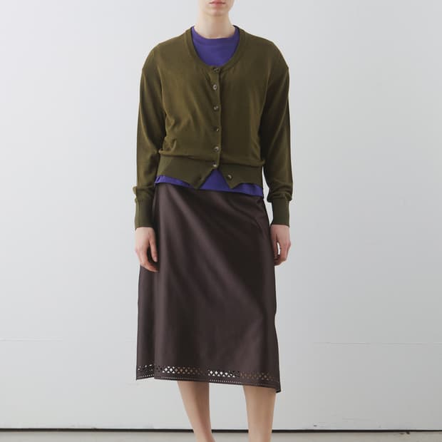 문달 Scallop Skirt in Brown
